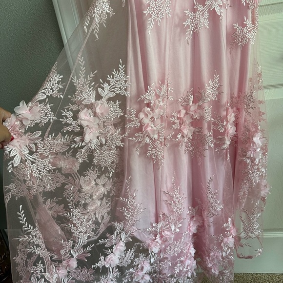 Lulus Radiant Expectations Pink Embroidered Floral Bustier Maxi Dress Size XS - Picture 10 of 17